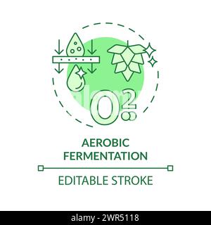 Aerobic fermentation green concept icon Stock Vector