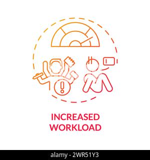 Increased workload red gradient concept icon Stock Vector