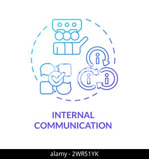 Internal communication blue gradient concept icon Stock Vector