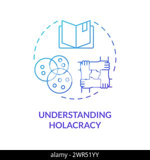 Understanding holacracy blue gradient concept icon Stock Vector