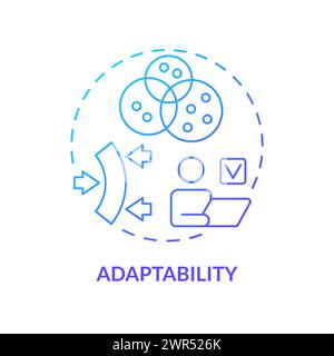 Adaptability blue gradient concept icon Stock Vector
