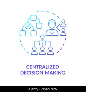 Centralized decision-making blue gradient concept icon Stock Vector