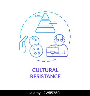 Cultural resistance blue gradient concept icon Stock Vector