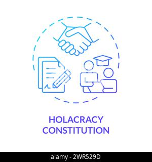 Holacracy constitution blue gradient concept icon Stock Vector