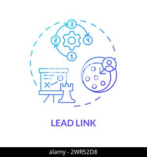 Lead link blue gradient concept icon Stock Vector