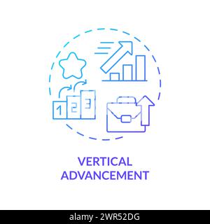 Vertical advancement blue gradient concept icon Stock Vector