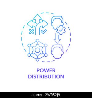 Power distribution blue gradient concept icon Stock Vector