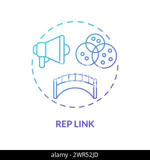 Rep link blue gradient concept icon Stock Vector