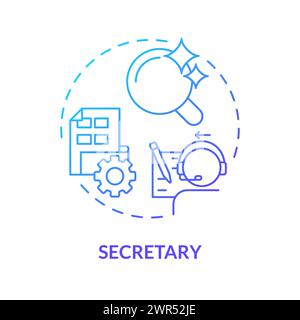 Secretary blue gradient concept icon Stock Vector