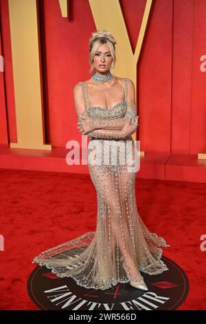 Paris Hilton attending the Vanity Fair Oscar Party held at the Wallis Annenberg Center for the Performing Arts in Beverly Hills, Los Angeles, California, USA. Picture date: Sunday March 10, 2024. Stock Photo