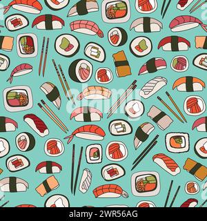 Vector hand drawn potion flasks and bottles seamless pattern, perfect for spooky events and themes. Stock Vector