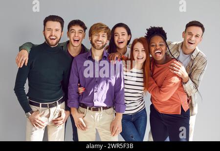Group Of Young Positive People, Colleagues, Friends Stock Photo
