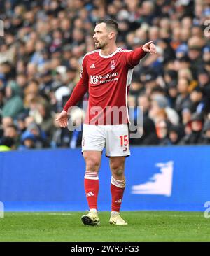 Harry Toffolo of Nottingham Forest during the Premier League match between Brighton and Hove Albion and Nottingham Forest at the American Express Stadium  , Brighton , UK - 10th March 2024. Photo Simon Dack / Telephoto Images  Editorial use only. No merchandising. For Football images FA and Premier League restrictions apply inc. no internet/mobile usage without FAPL license - for details contact Football Dataco Stock Photo