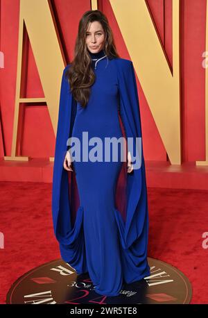 Beverly Hills, USA. 10th Mar, 2024. Jessica Biel arriving at the Vanity Fair Oscar Party held at the Wallis Annenberg Center for the Performing Arts on March 10, 2024 in Beverly Hills, CA. © OConnor-Arroyo/AFF-USA.com Credit: AFF/Alamy Live News Stock Photo