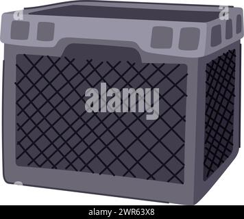 box plastic crate cartoon vector illustration Stock Vector