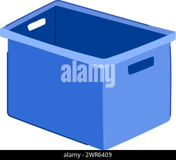 isometric plastic crate cartoon vector illustration Stock Vector