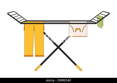 dry clothes drying rack cartoon vector illustration Stock Vector Image ...