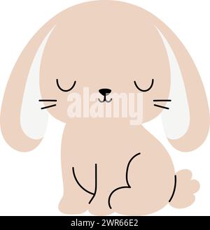 Adorable boho Easter bunny. Cartoon rabbit character for kids cards ...