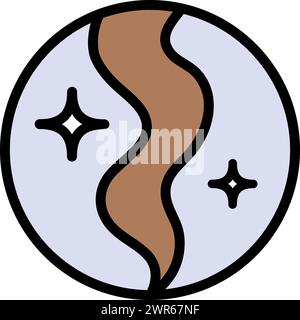 Hair Strand Shine Concept Color Icon. Glossy Hair Follicle Icon. Hair Shiny with Keratin Effect Pictogram. Isolated Vector Illustration Stock Vector