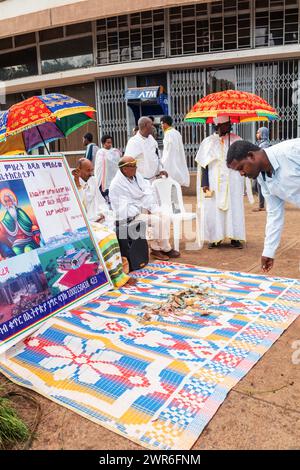 Bahir Dar, Ethiopia - April 21st, 2019: Community raising funds to fix the church during Easter holiday, reflecting the traditions and festive atmosph Stock Photo