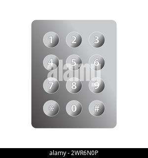 Numeric digital securtiy lock system pad background Stock Vector