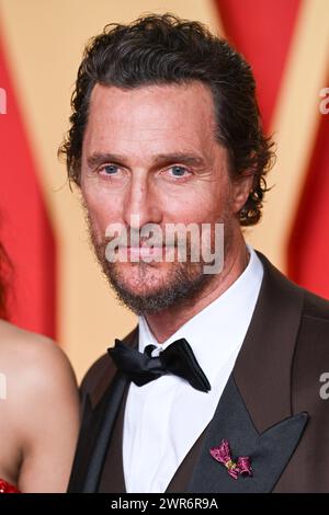 Los Angeles, USA. March 10th, 2024. Matthew McConaughey arriving at the Vanity Fair Oscar Party, Wallis Annenberg Center for the Performing Arts. Credit: Doug Peters/EMPICS/Alamy Live News Stock Photo