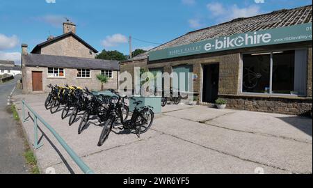 Ribble Valley electric bike hire, based at Dunsop Bridge, Lancashire, UK. Stock Photo