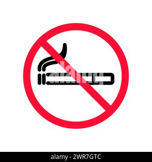 No smoking  labels with red circle. Sign vector on white background. Stock Photo