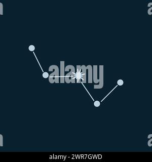 Cassiopeia constellation. Vector illustration. Stars in the night sky. Stock Photo