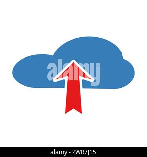 Upload cloud icon. Vector illustration. Stock Vector