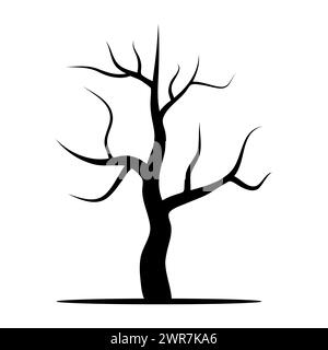 Tree without leaves. Vector illustration isolated on a white background Stock Vector