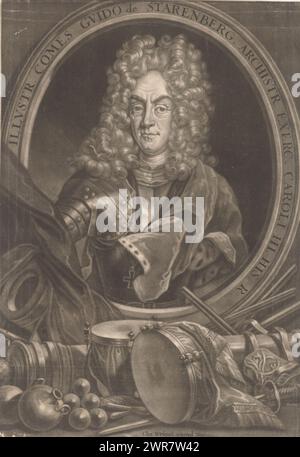 Portrait of Guido, Graf Starhemberg, print maker: Christoph Weigel, publisher: Christoph Weigel, 1692 - 1725, paper, height 349 mm × width 242 mm, print Stock Photo