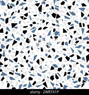 Blue, grey and black terrazzo ceramic tile pattern, terazo mosaic ...