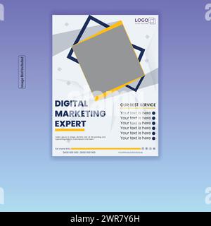 Digital marketing agency expert corporate business flyer and poster design template layout. modern and clean digital business marketing expert concept Stock Vector