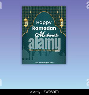 Modern Beautiful Ramadan Kareem Flyer or Poster Design Template layout. template design for Ramzan Mubarak. Stock Vector