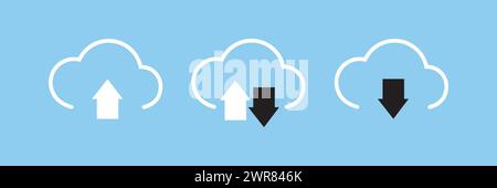 cloud line icon, outline and solid vector illustration, linear pictogram isolated Stock Vector