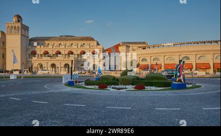 Katara cultural village in Doha, Qatar during 2023 AFC Asian Cup afternoon shot showing the unique architecture of the buildings Stock Photo