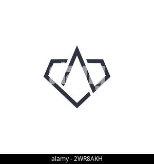 Letter A Diamond Line Logo Design Vector illustration template. Initial letter a diamond logo template vector image Stock Vector