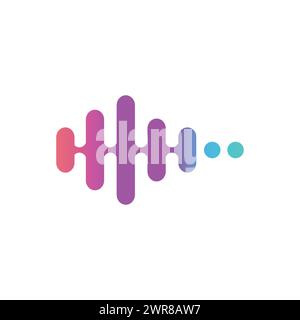 Logo of music with line art syle and modern concept, modern, gradient, music, design Vector. Sound wave logo design vector image Stock Vector
