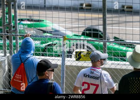 St. Petersburg, Fl, USA. 9th Mar, 2024. Fans watch all the race action during the Firestone Grand Prix of St. Petersburg at the St. Petersburg Temporary Course in St. Petersburg, FL, USA. (Credit Image: © Walter G Arce Sr Grindstone Medi/ASP) EDITORIAL USAGE ONLY! Not for Commercial USAGE! Stock Photo