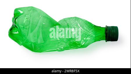 Used plastic bottles on white background Stock Photo