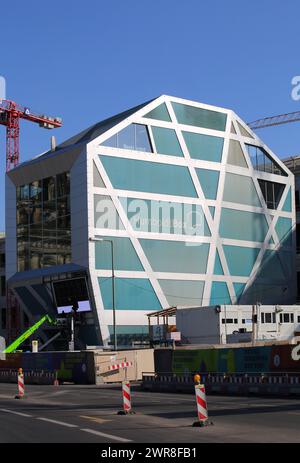 BERLIN, GERMANY-FEBRUARY 27,2015:The Humboldt Box was a futuristic museum structure on the Schloßplatz in the center of Berlin, Germany Stock Photo