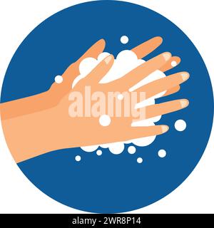 vector illustration. washing hands properly with soap. wash your hands concept Stock Vector
