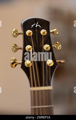 15/02/24  Rob Hodgson, 40, makes guitars in his workshop in Idridgehay, Near Wirksworth, Derbyshire.  Full story:  https://docs.google.com/document/d/ Stock Photo