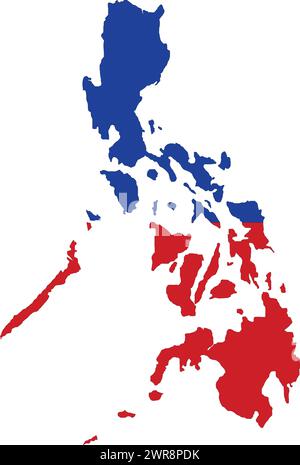 Philippines Flag Map. Map of the Republic of the Philippines with the ...