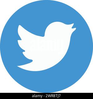 Twitter old logo, X New Twitter icon, social media logo Stock Vector
