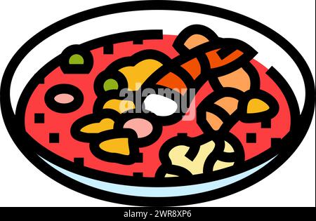 fish stew sea cuisine color icon vector illustration Stock Vector