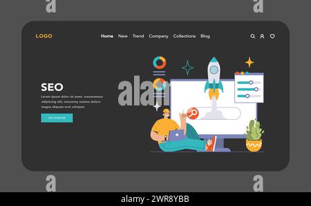 Conversion Rate Optimization set. Experts analyzing website performance ...