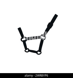 Vector hand drawn horse halter silhouette isolated on white background Stock Vector