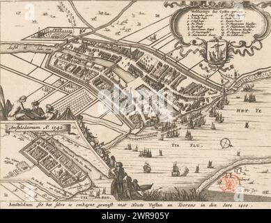 Map of Amsterdam, 1400, Amsteldam itself was surrounded by wooden Vests ...